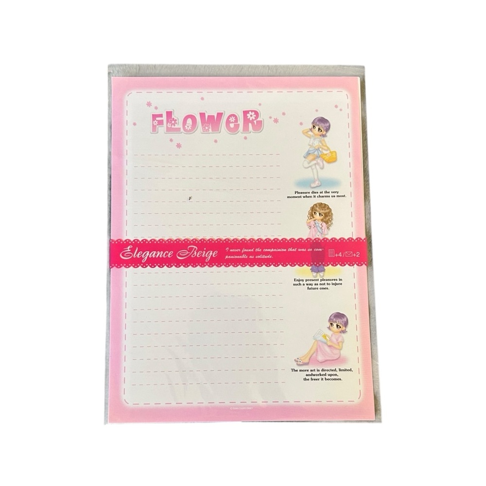 Vintage Y2K Sunflower Fancy Elegance Beige Letter Set Korean Stationary Kawaii